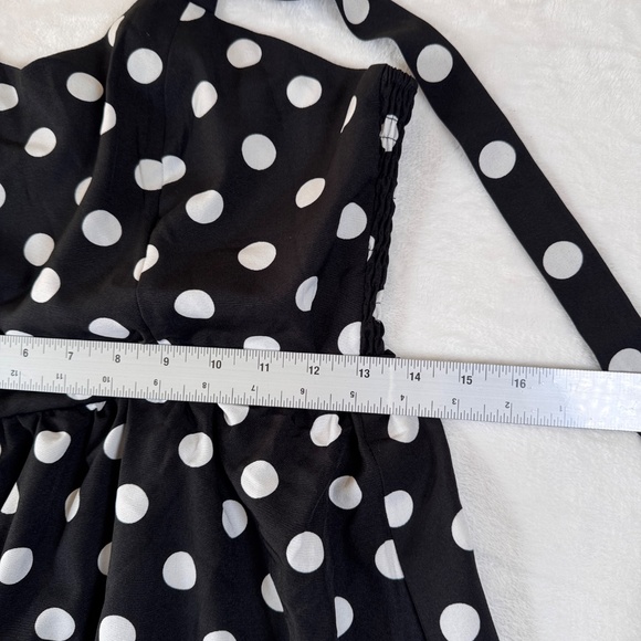 Sz L B&W Poka Dot Dress Bikini Straps Midi Spring Cool Summer Hot Stylish Look - Picture 4 of 6